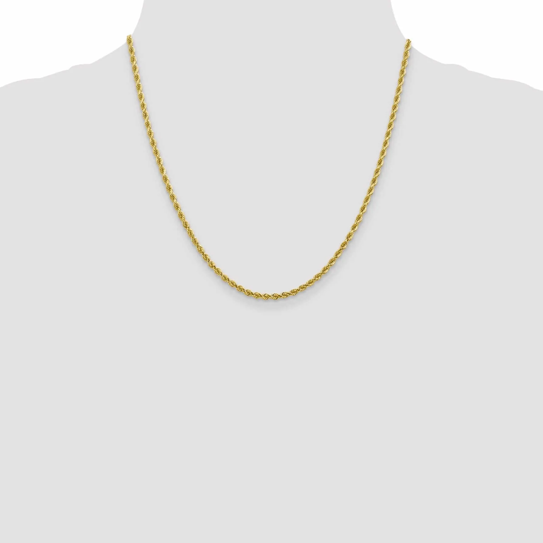 10k Yellow Gold 2.75mm D.C Rope Chain