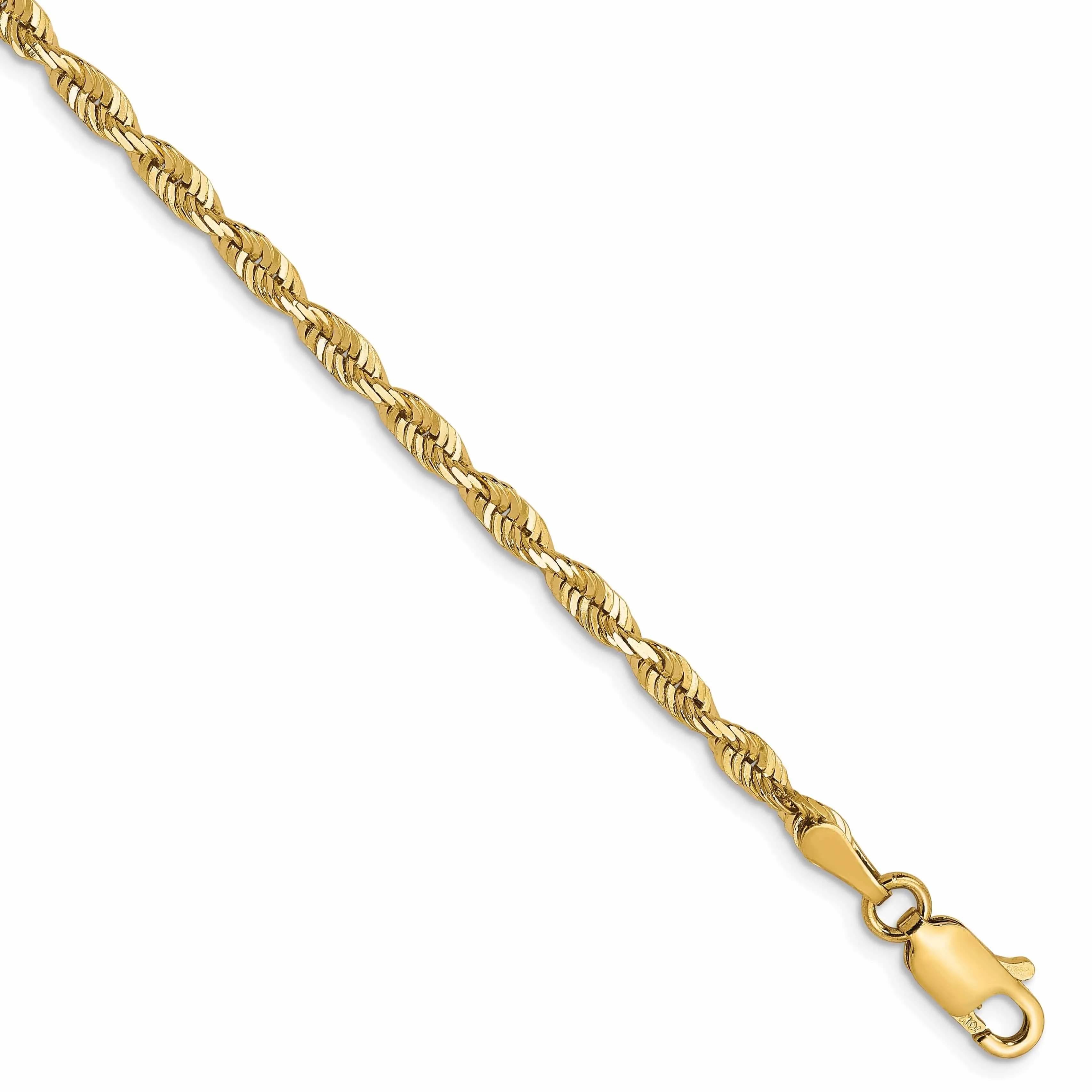 10k Yellow Gold 2.8m DC Lightweight Rope Chain