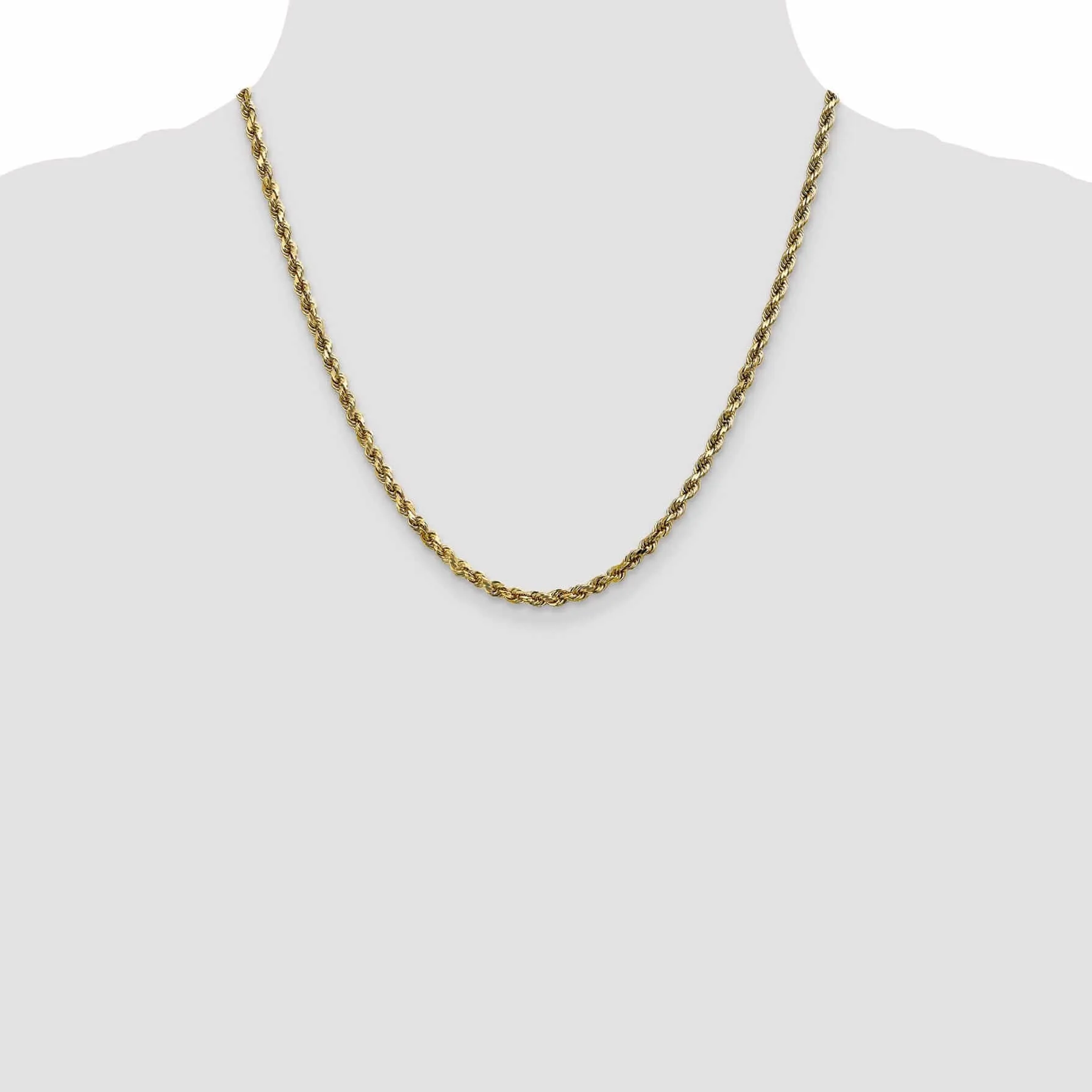10k Yellow Gold 3.5mm D.C Rope Chain