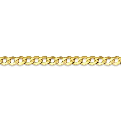 10K Yellow Gold (3.6mm) Concave Curb Chain (18" - 24")