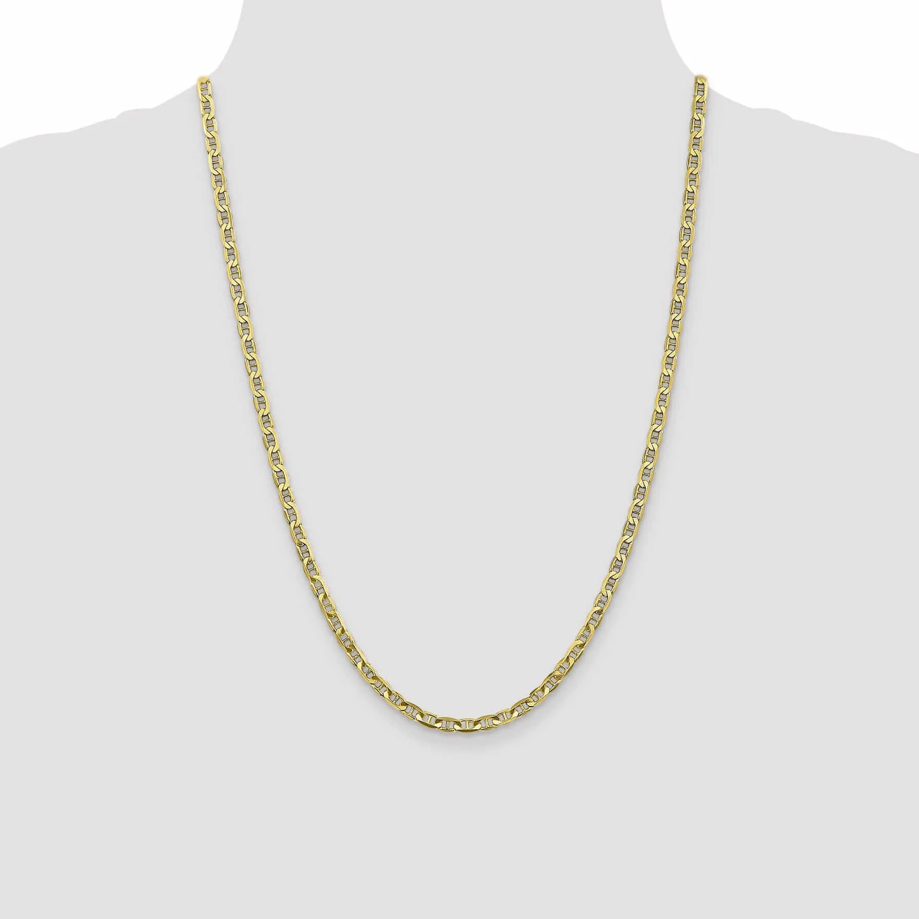 10k Yellow Gold 3.75mm Concave Anchor Chain