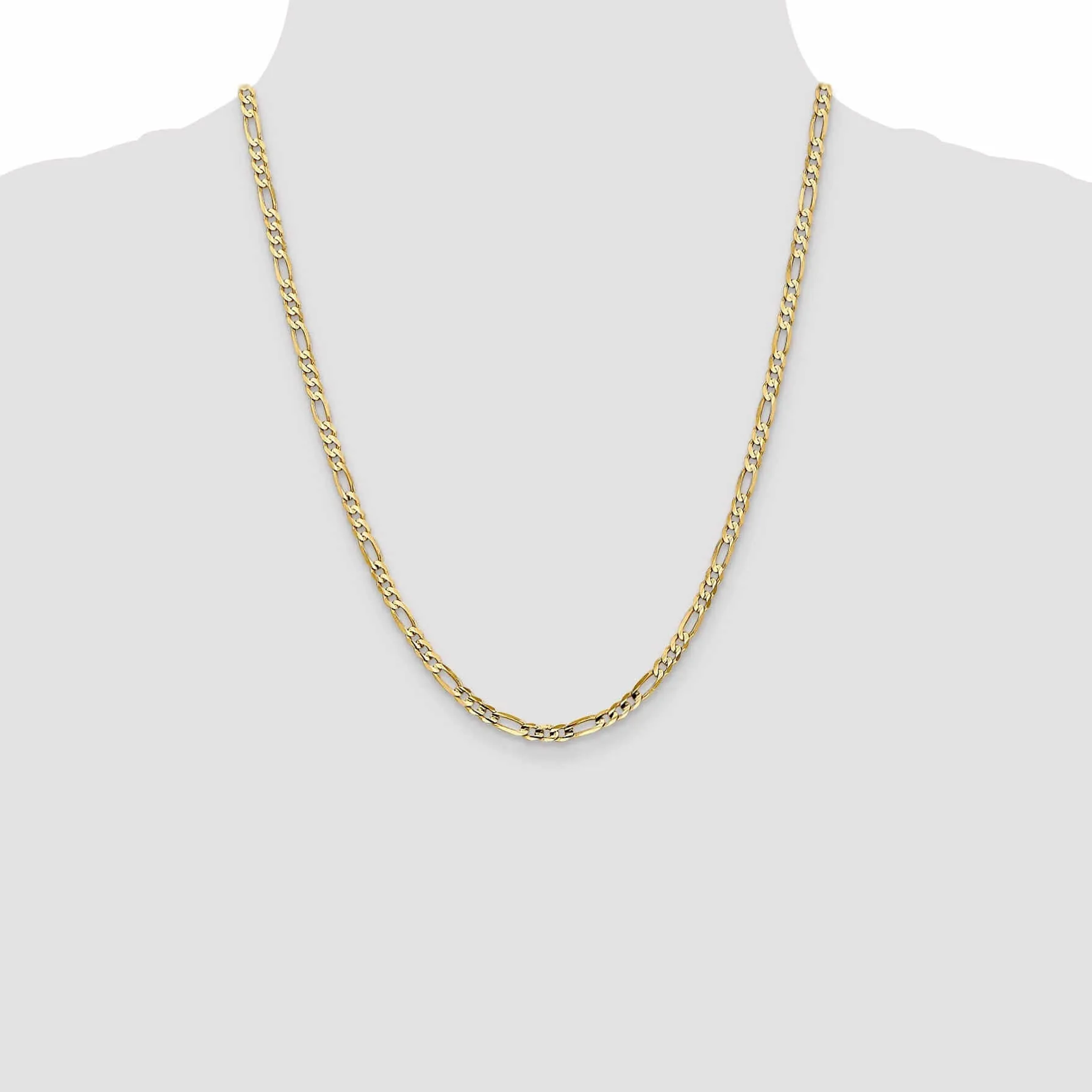 10k Yellow Gold 4.0mm Concave Figaro Chai
