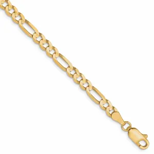 10k Yellow Gold 4.0mm Concave Figaro Chain