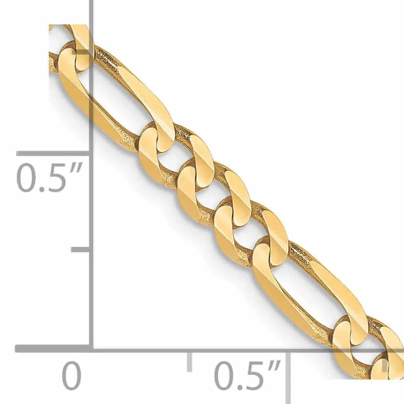 10k Yellow Gold 4.0mm Concave Figaro Chain