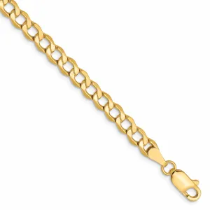 10k Yellow Gold 4.3m Semi-Solid Curb Link Chain