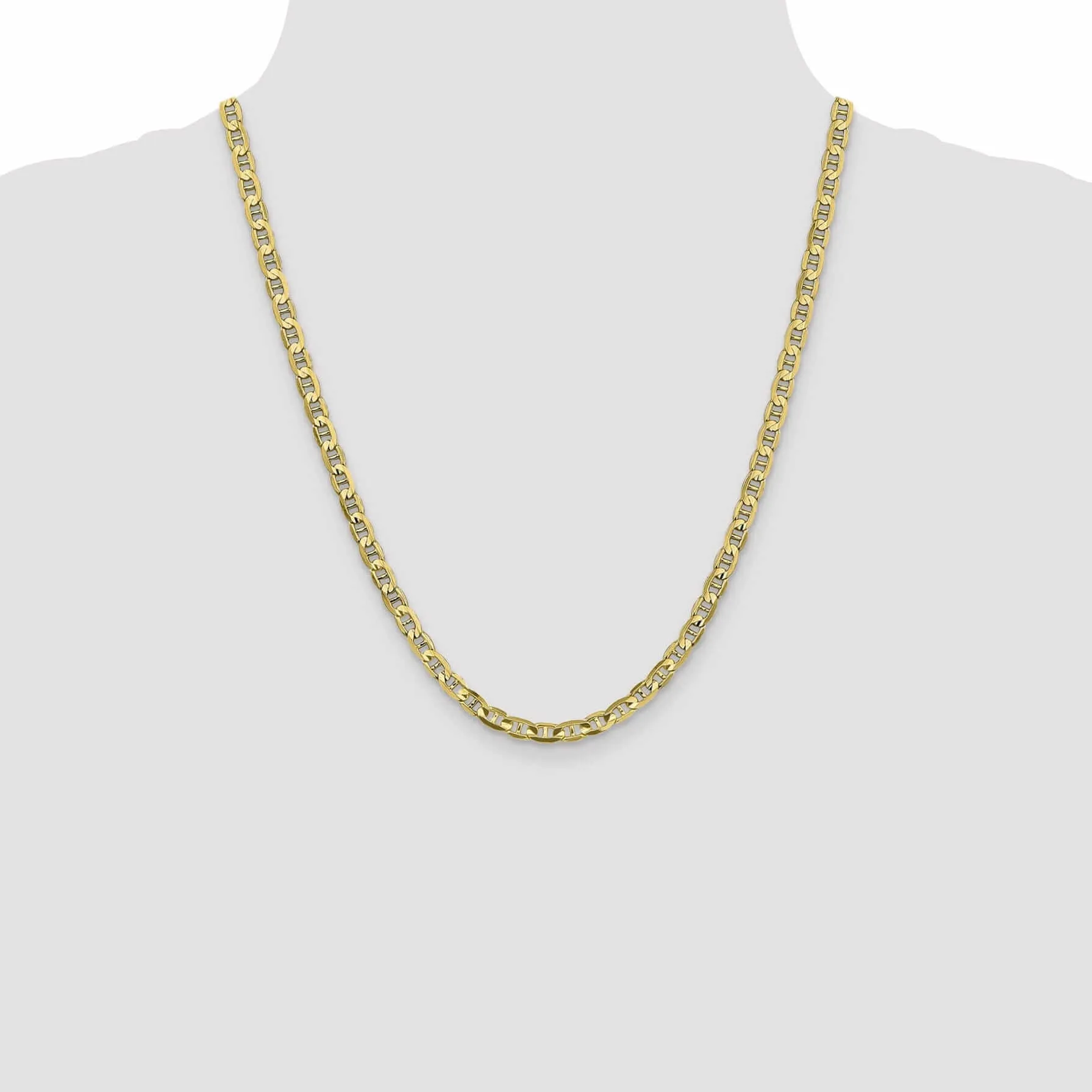 10k Yellow Gold 4.5mm Concave Anchor Chain