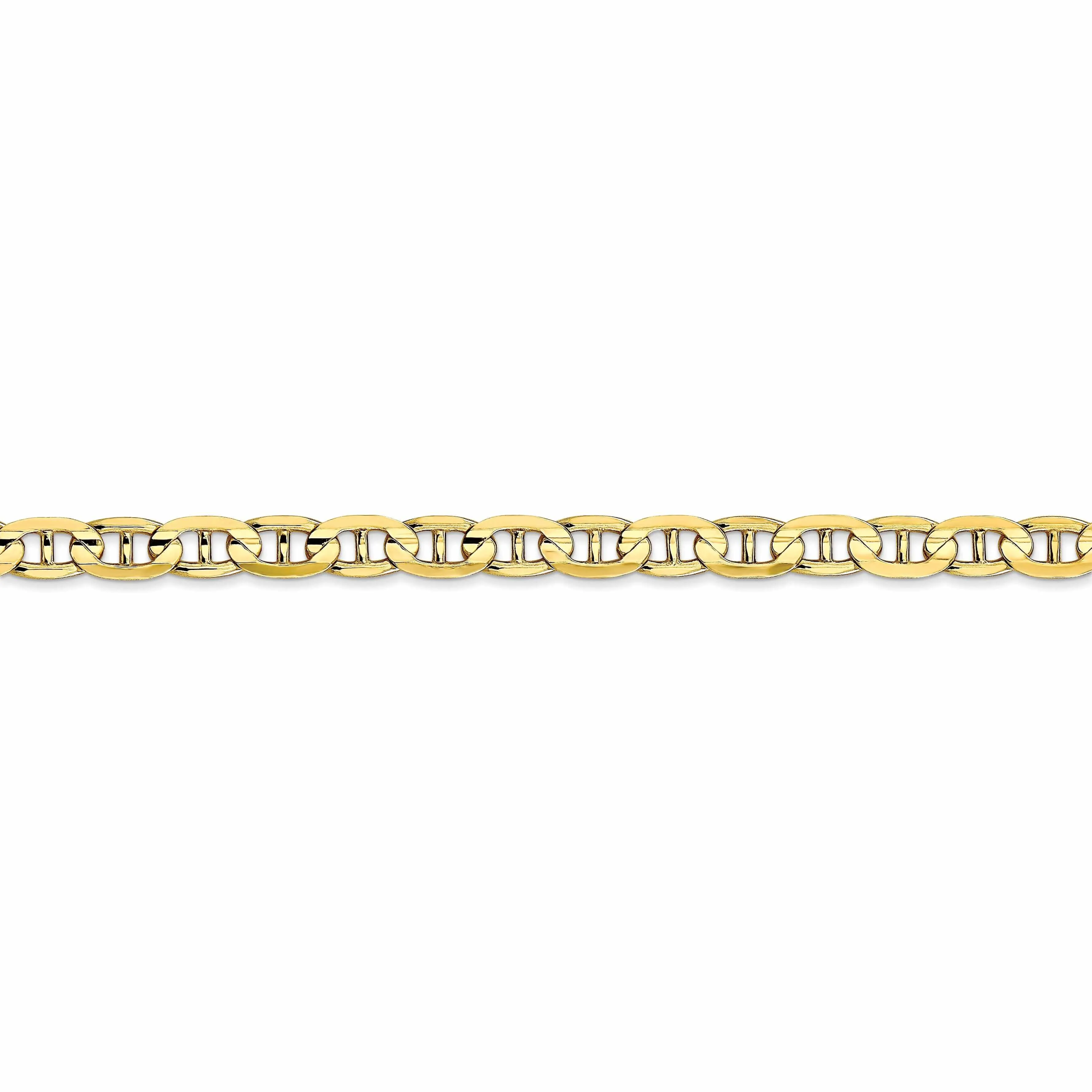 10k Yellow Gold 4.5mm Concave Anchor Chain