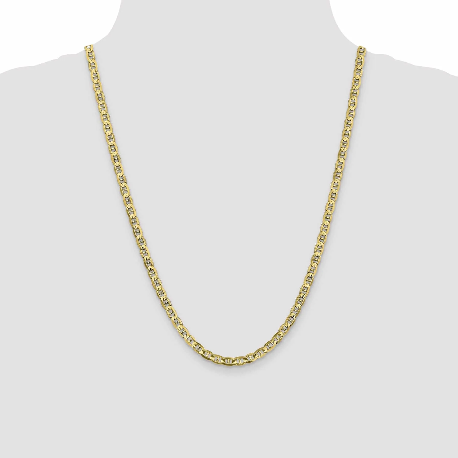 10k Yellow Gold 4.5mm Concave Anchor Chain