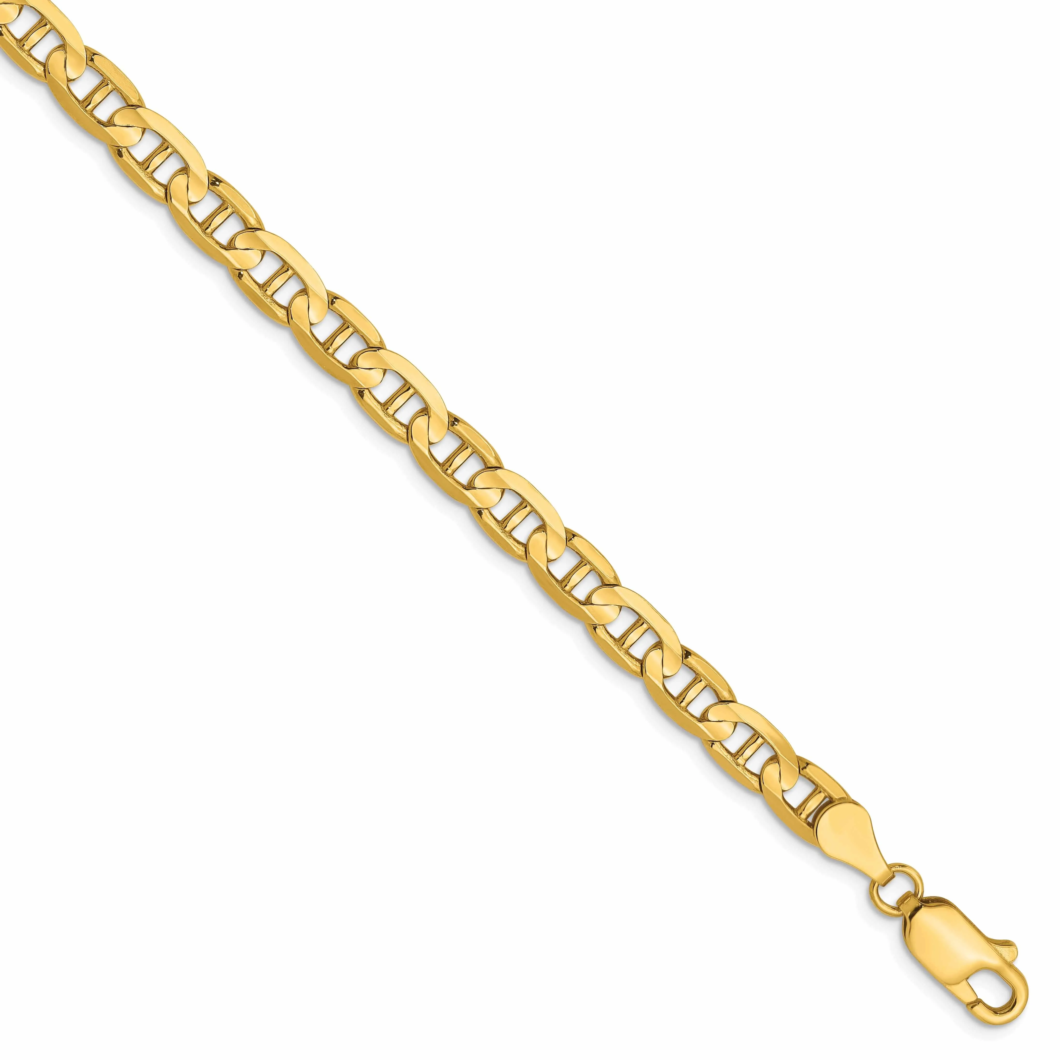 10k Yellow Gold 4.5mm Concave Anchor Chain