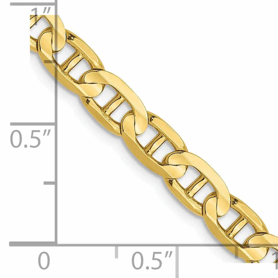 10k Yellow Gold 4.5mm Concave Anchor Chain