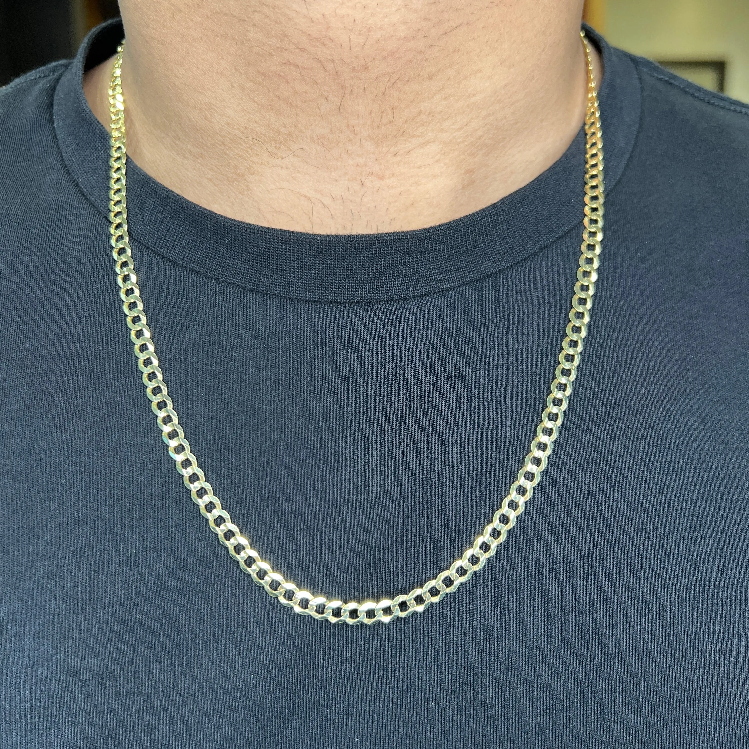 10K Yellow Gold (4.5mm) Curb Chain (20" - 26")