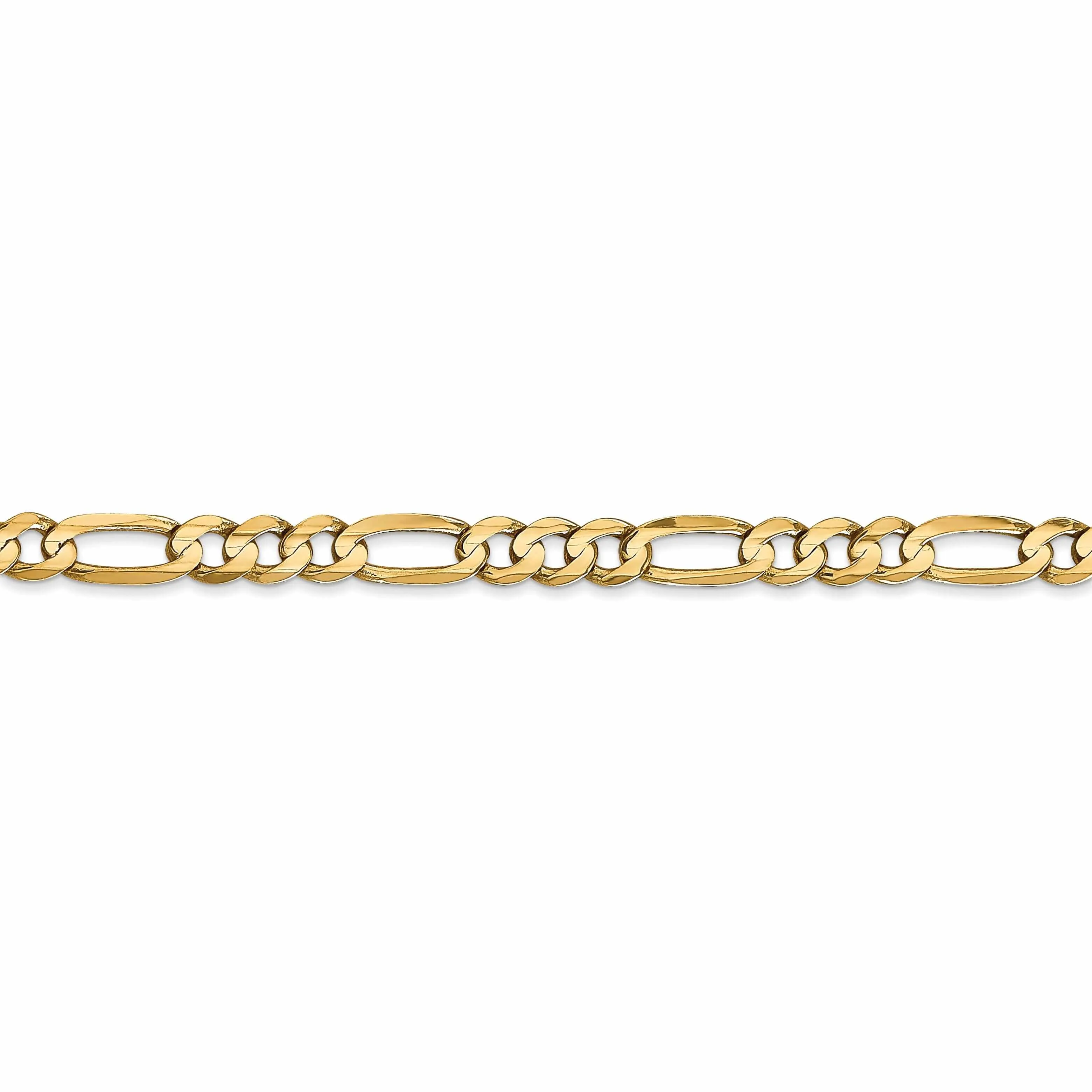 10k Yellow Gold 4.5mm Light Figaro Chain