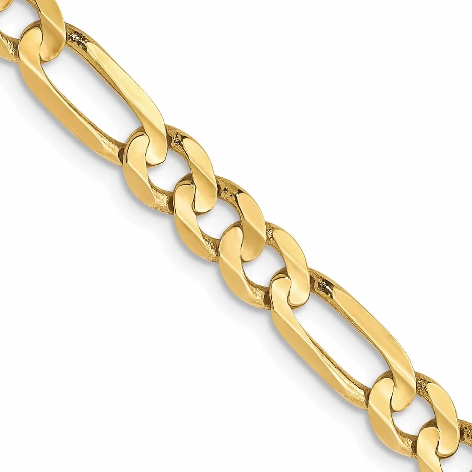 10k Yellow Gold 4.5mm Light Figaro Chain