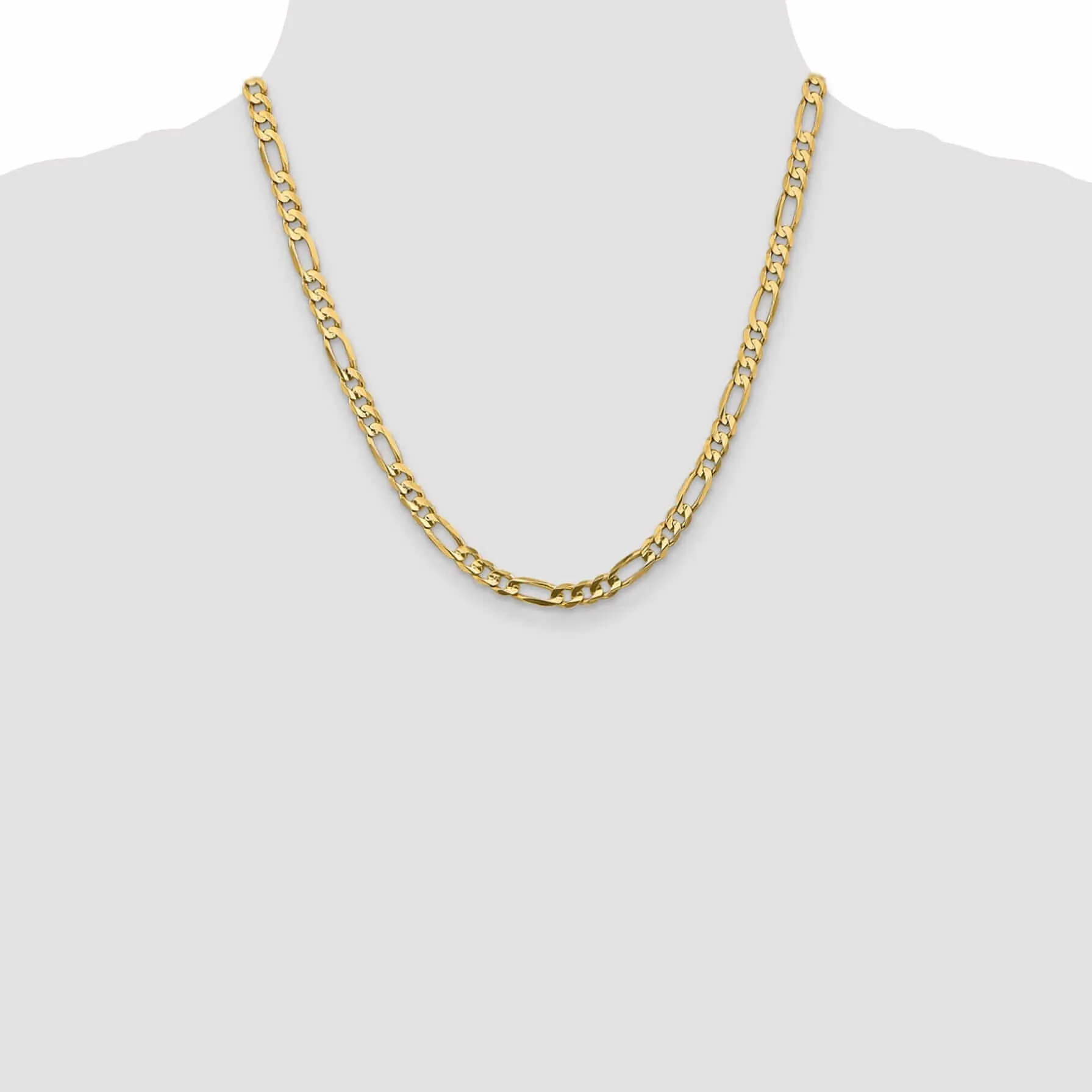 10k Yellow Gold 5.25mm Concave Figaro Chain