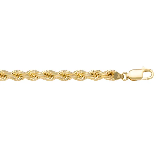 10K Yellow Gold (5.5mm) Holow Rope Chain (20in - 28in)