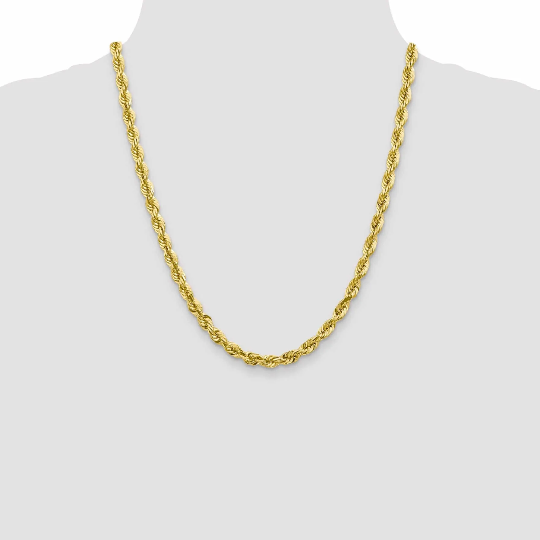 10k Yellow Gold 6.00mm D.C Rope Chain