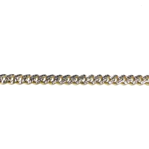 10K Yellow Gold (6.5mm) Classic Monaco Diamond Cut Chain with Pavee Lock (20 - 24")
