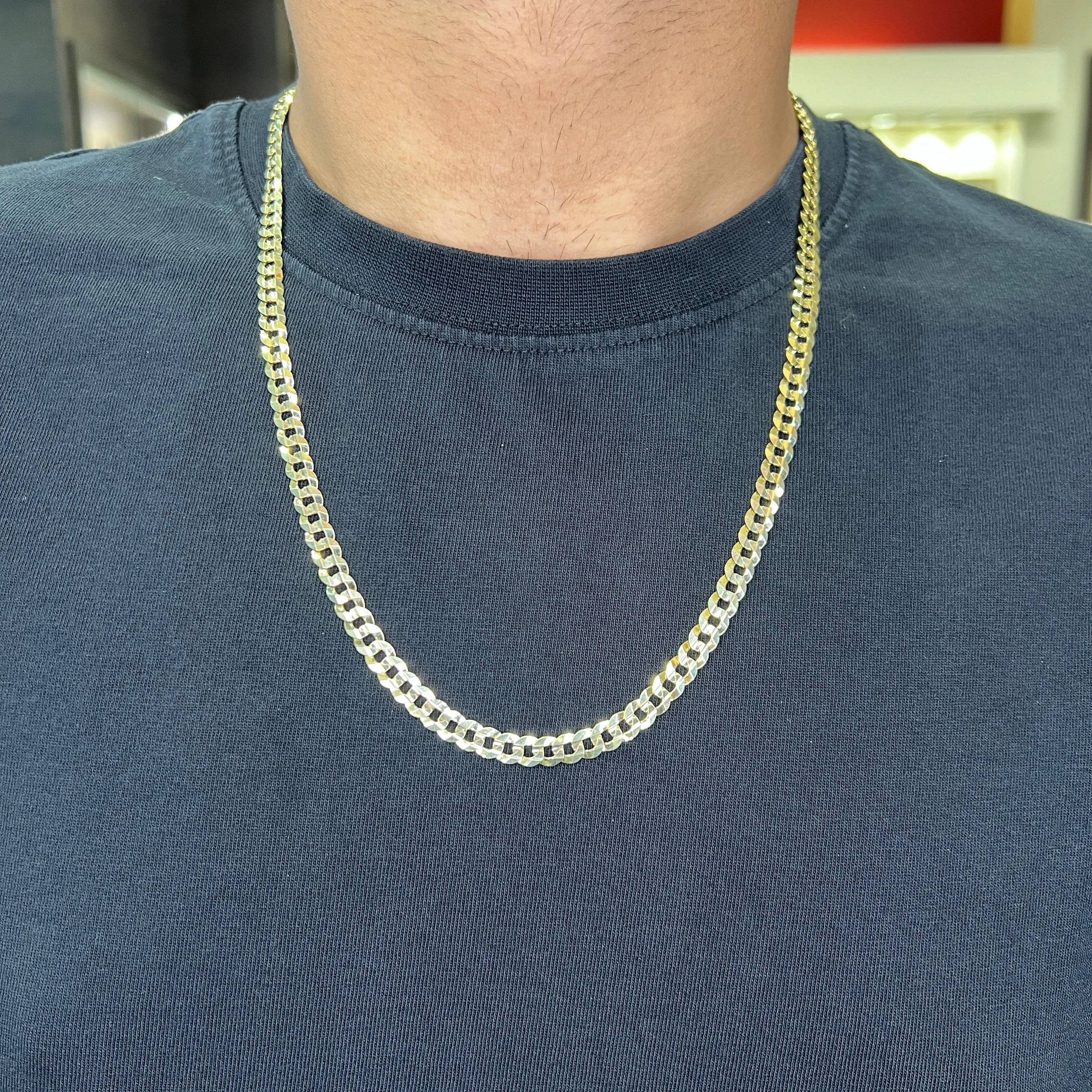 10K Yellow Gold (6mm) Curb Chain (20" - 26")