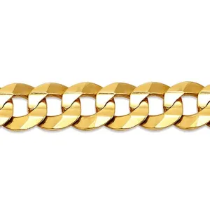 10K Yellow Gold (7.6mm) Concave Curb Chain (20" -26")