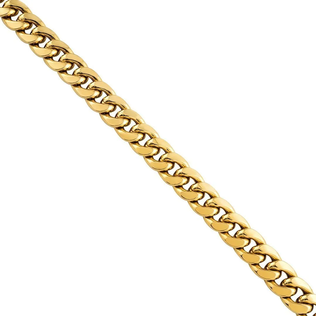 10K Yellow Gold Hollow Cuban Link Chain 11 mm
