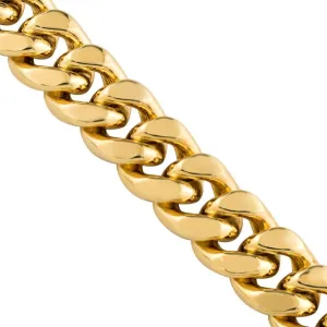 10K Yellow Gold Hollow Cuban Link Chain 11 mm