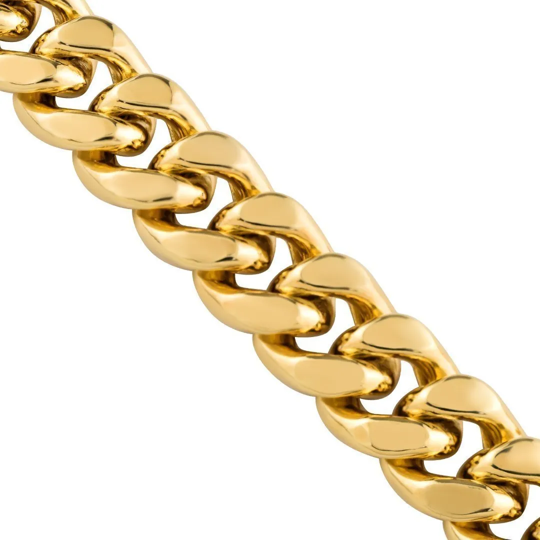 10K Yellow Gold Hollow Cuban Link Chain 11 mm