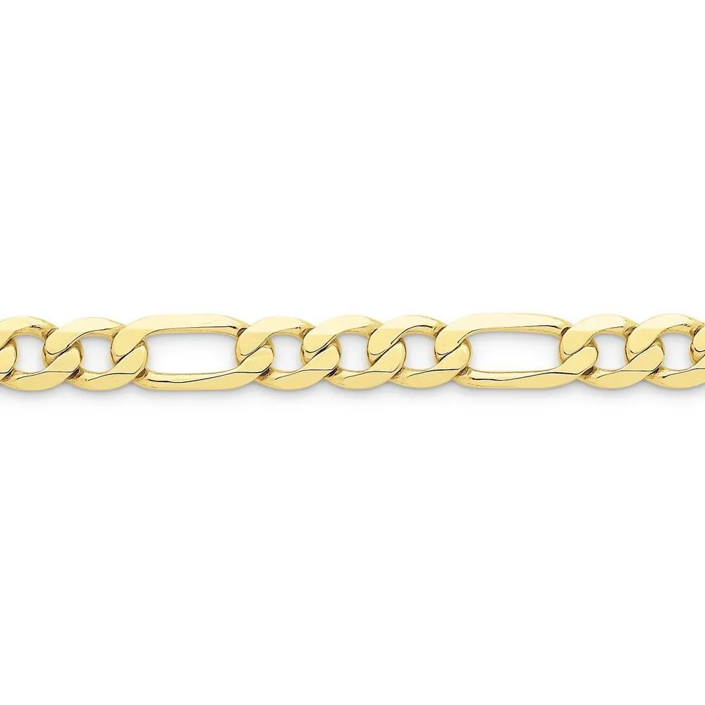 10k Yellow Gold Light Figaro Chain 8.75MM