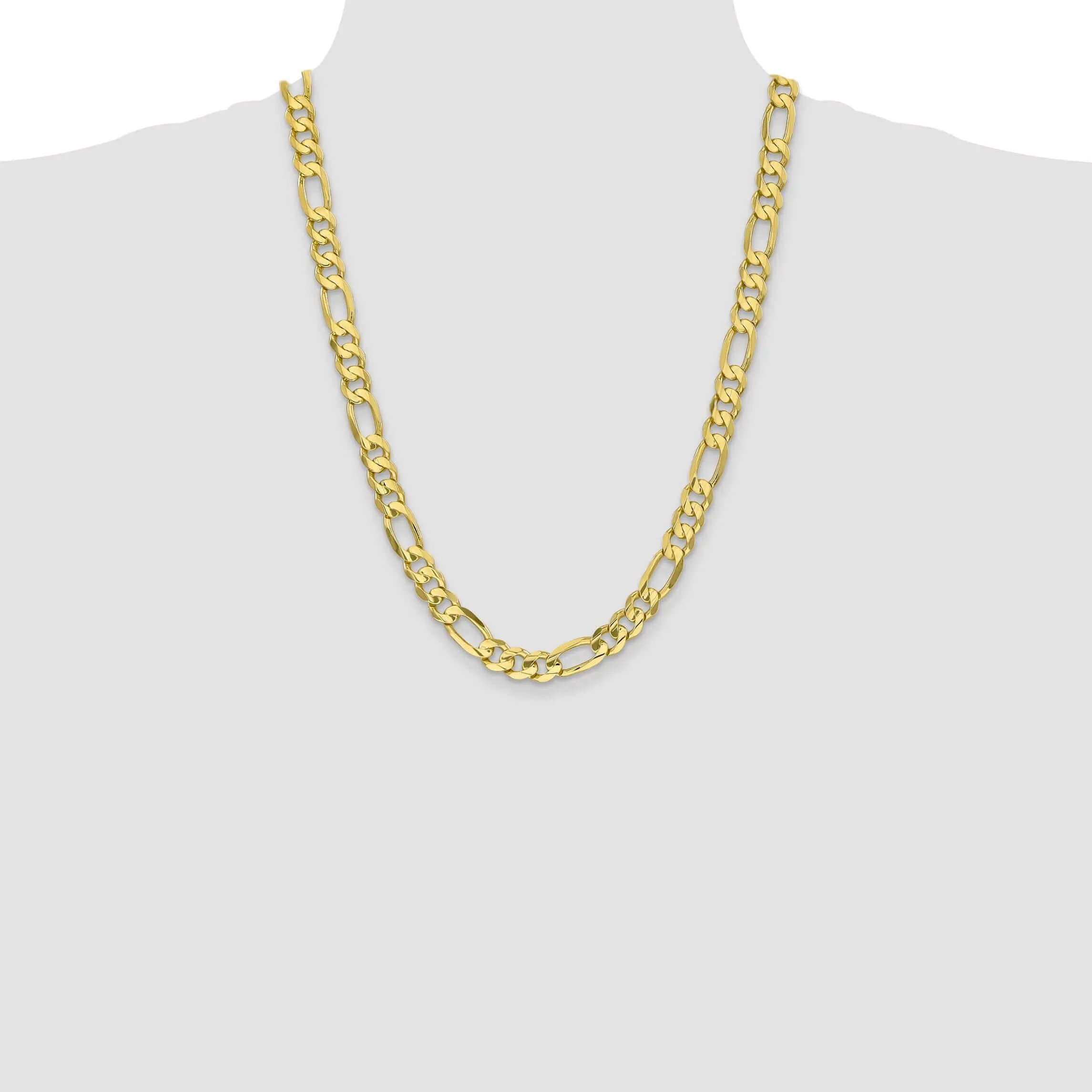 10k Yellow Gold Light Figaro Chain 8.75MM