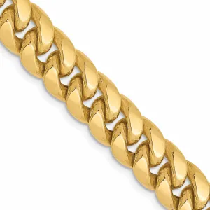 10k Yellow Gold Semi-Solid 7.3 mm Cuban Chain