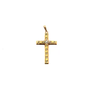 10k Yellow Gold Vintage 1.35gram Diamond Cross Pendant
