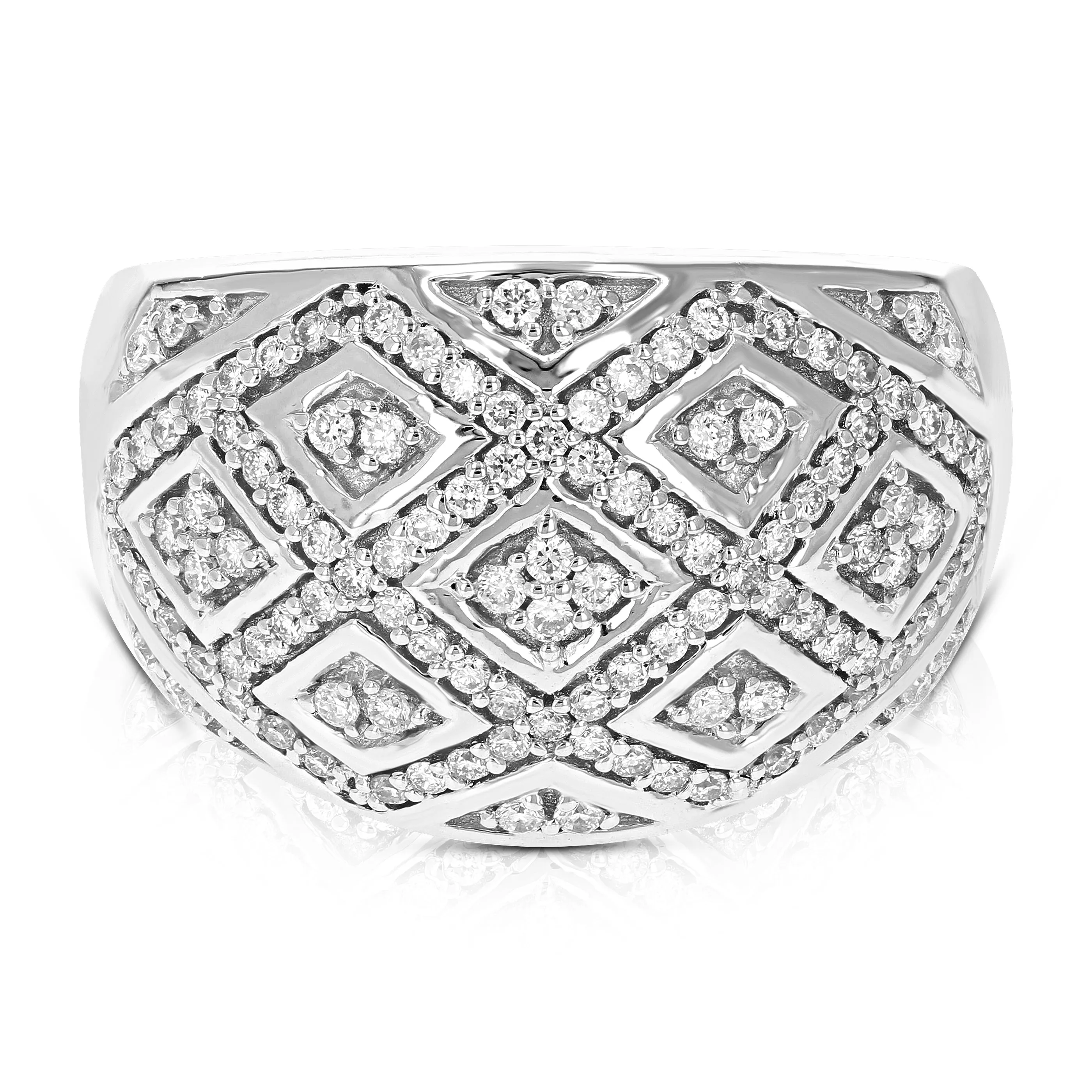 1/2 cttw Lab Diamond Zig Zag Wedding Band in Sterling Silver