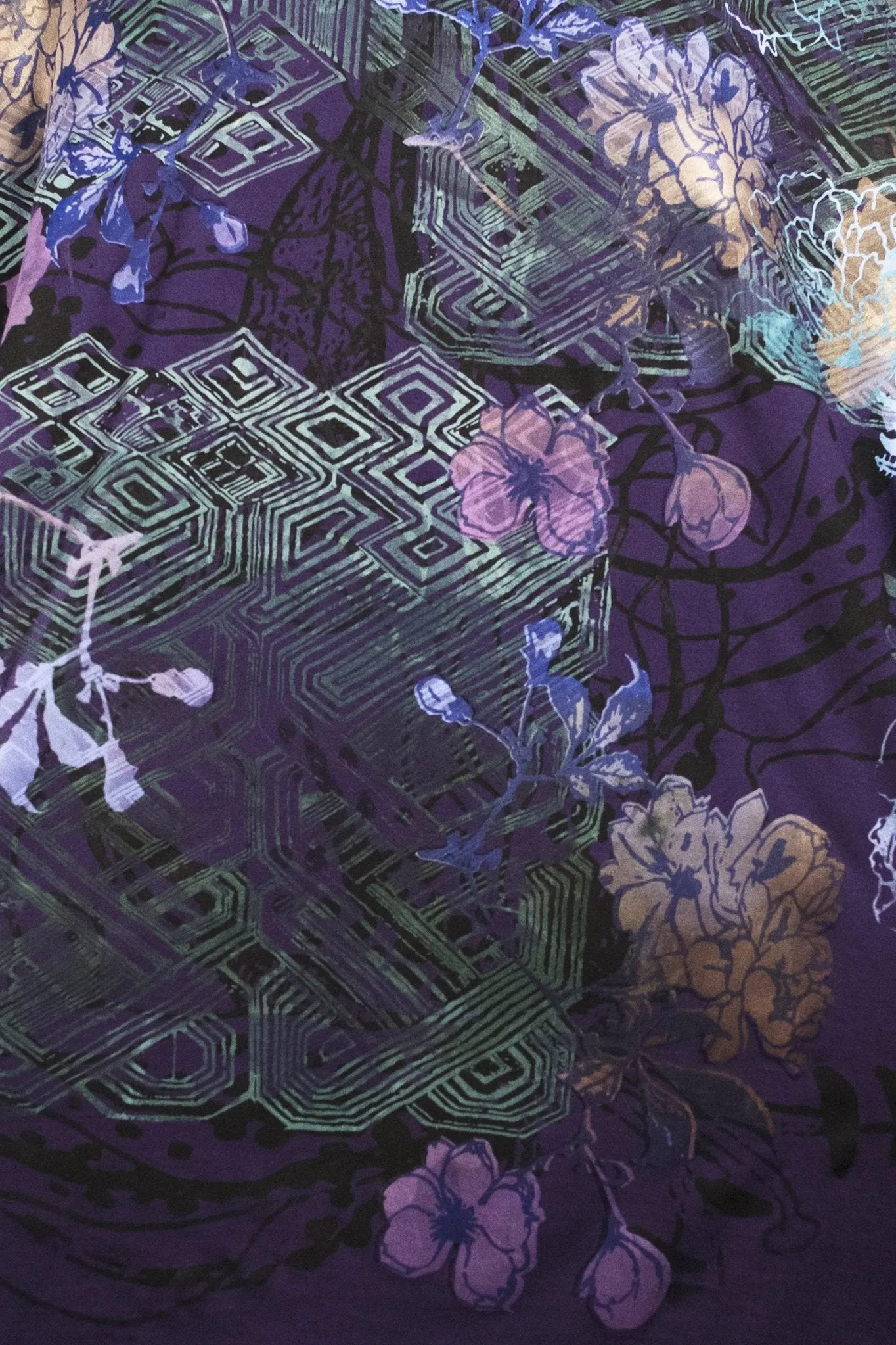1255 Oversized Tunic Tee-Mystic Purple-Ziggurat Chant