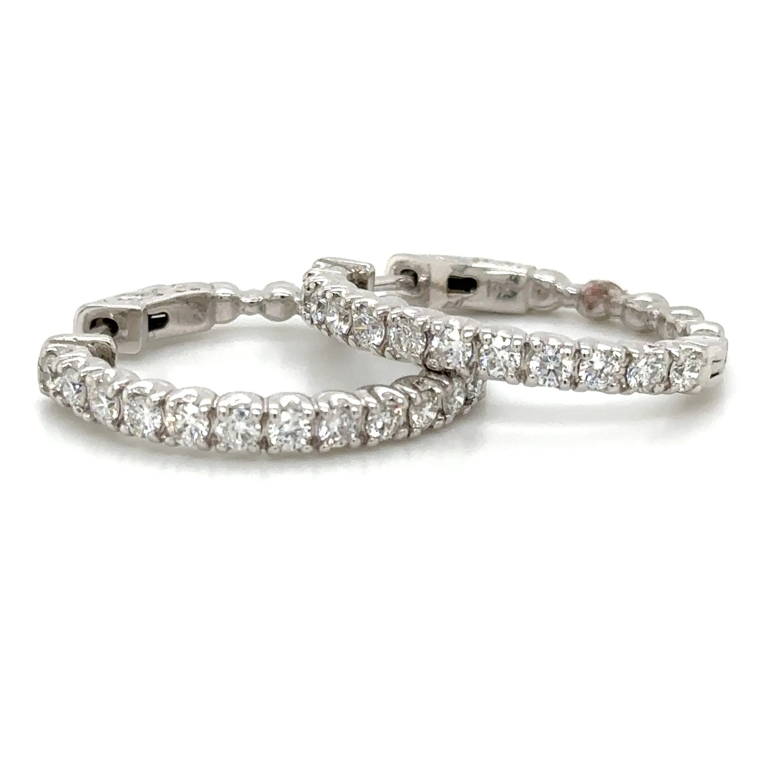 1.45ct tw Diamond Hoop Earrings