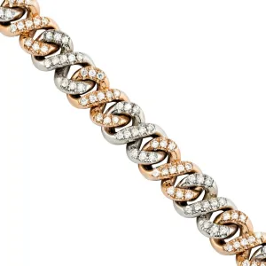 14k Gold Infinity Link Diamond Chain 9 mm 15.7 Ctw