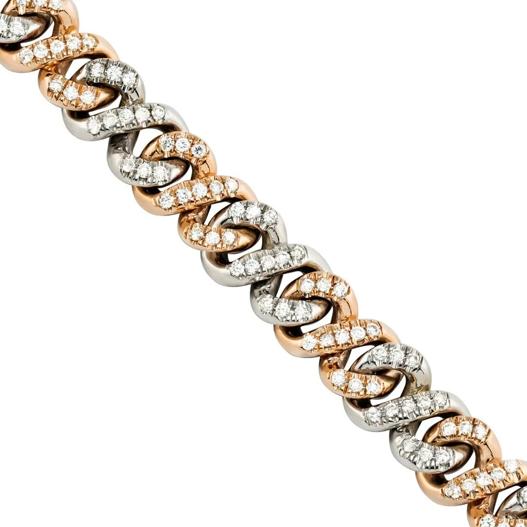 14k Gold Infinity Link Diamond Chain 9 mm 15.7 Ctw