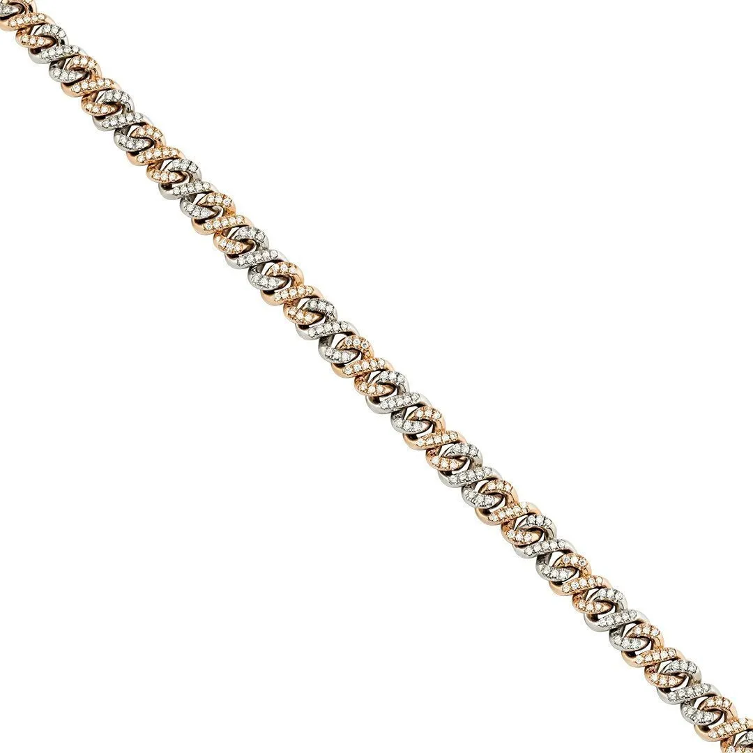 14k Gold Infinity Link Diamond Chain 9 mm 15.7 Ctw