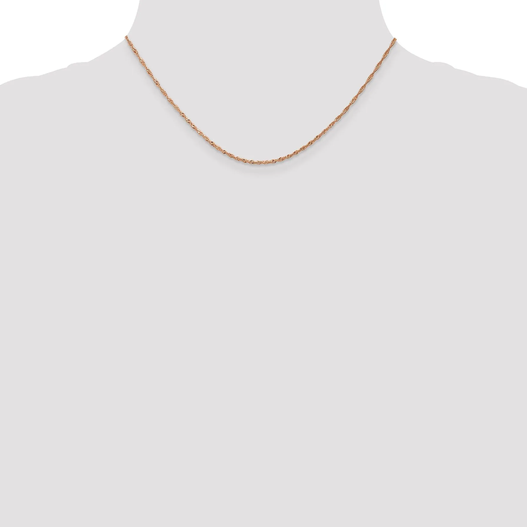 14K Rose Gold 1 mm Singapore Chain