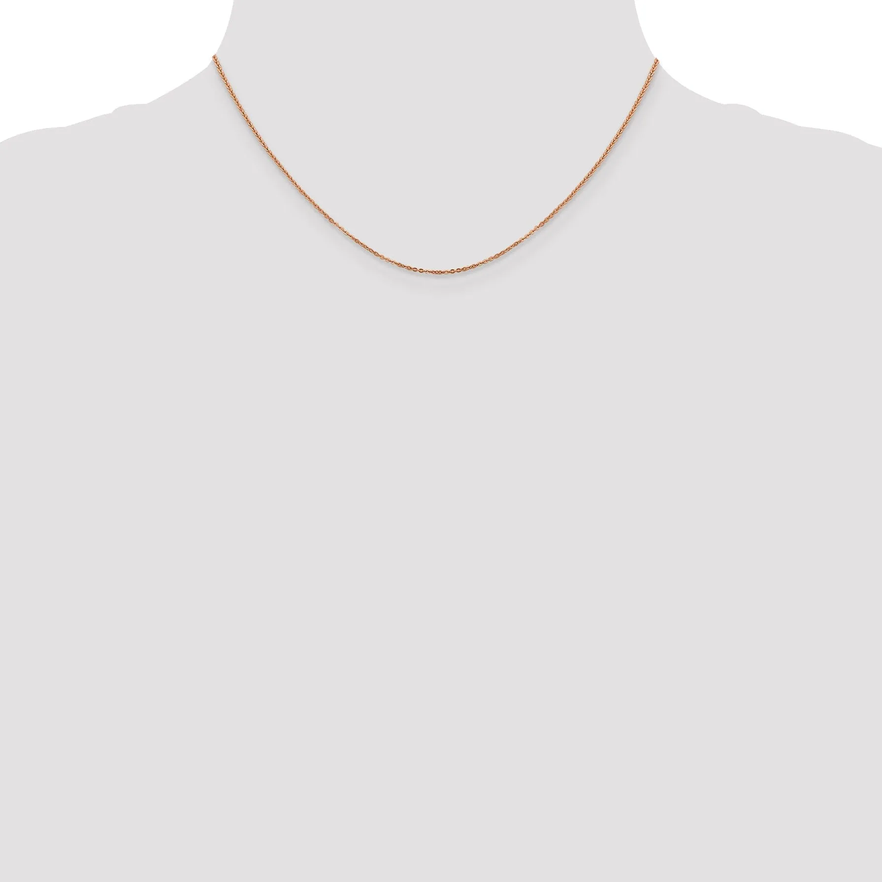 14K Rose Gold 1.1 mm Flat Cable Chain