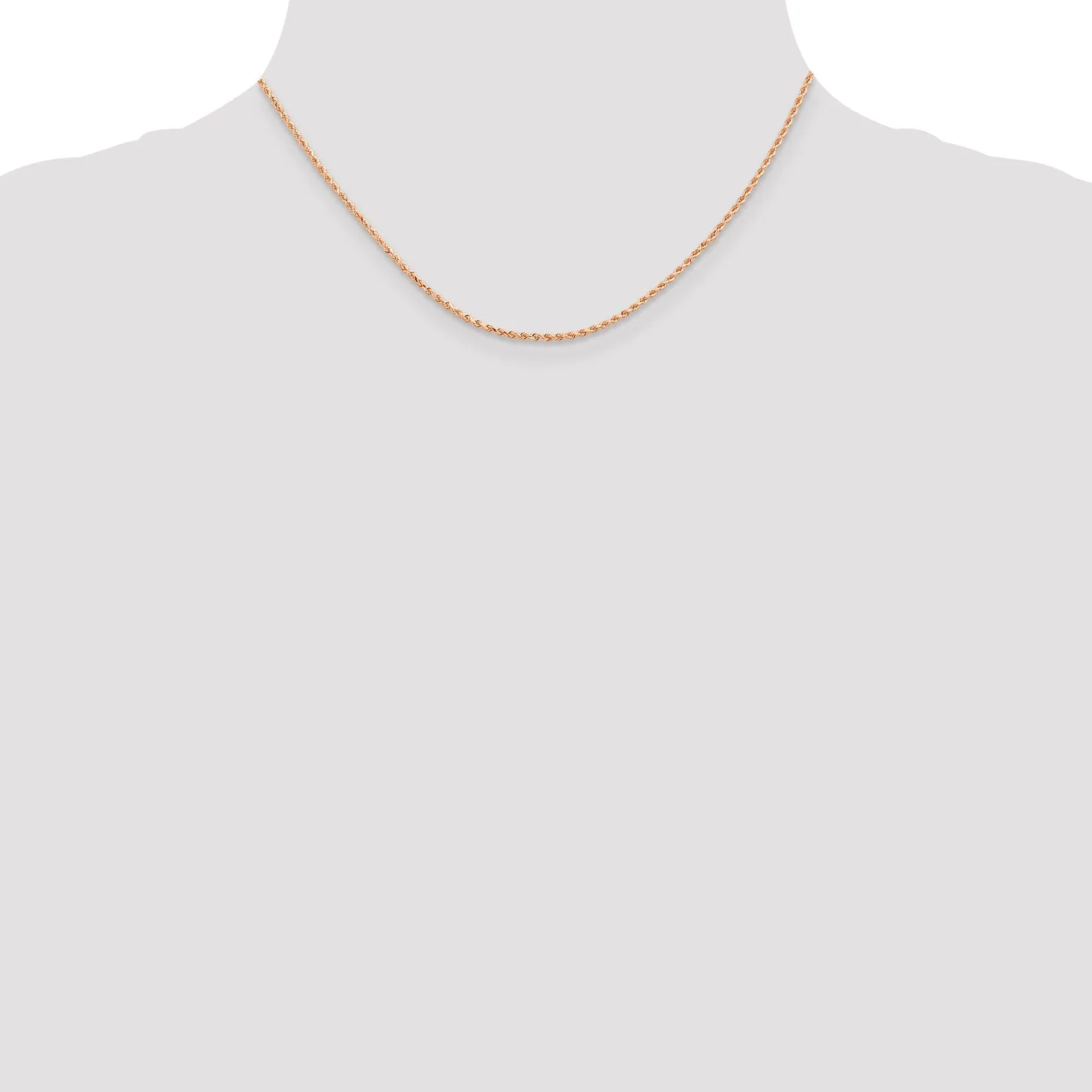 14k Rose Gold 1.5mm Diamond Cut Rope Chain