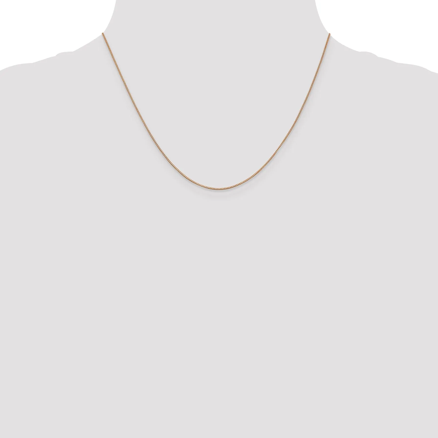 14K Rose Gold .7 mm Box Chain