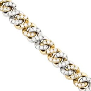 14k Two Tone Gold Diamond Infinity Cuban Link Chain 9 mm 18 Ctw
