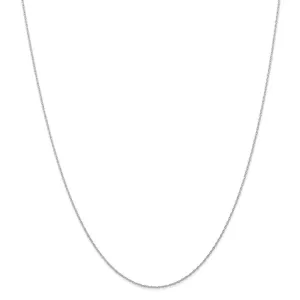 14k White Gold 0.60mm Carded Cable Rope Chain