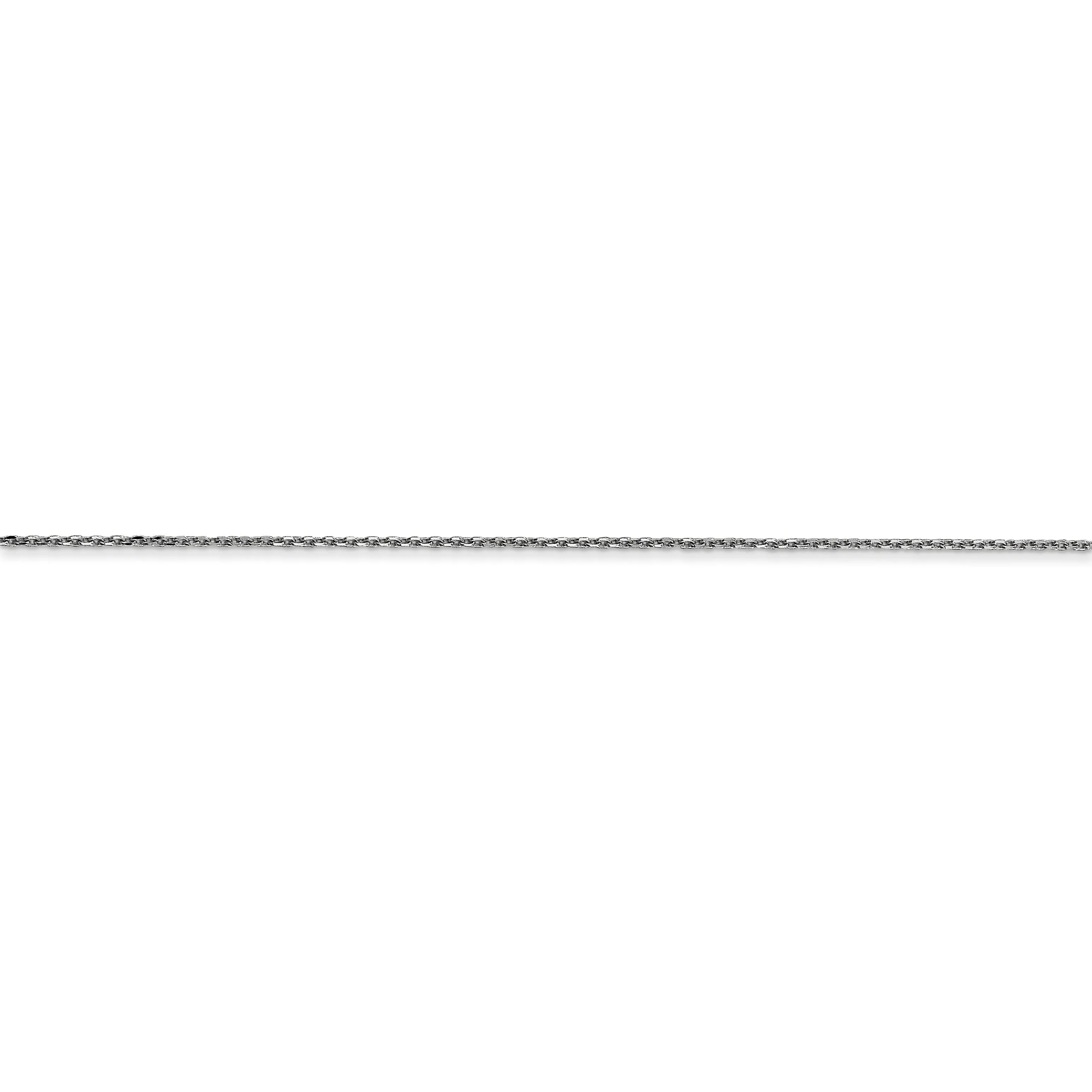 14k White Gold 0.65mm Round Link Cable Chain