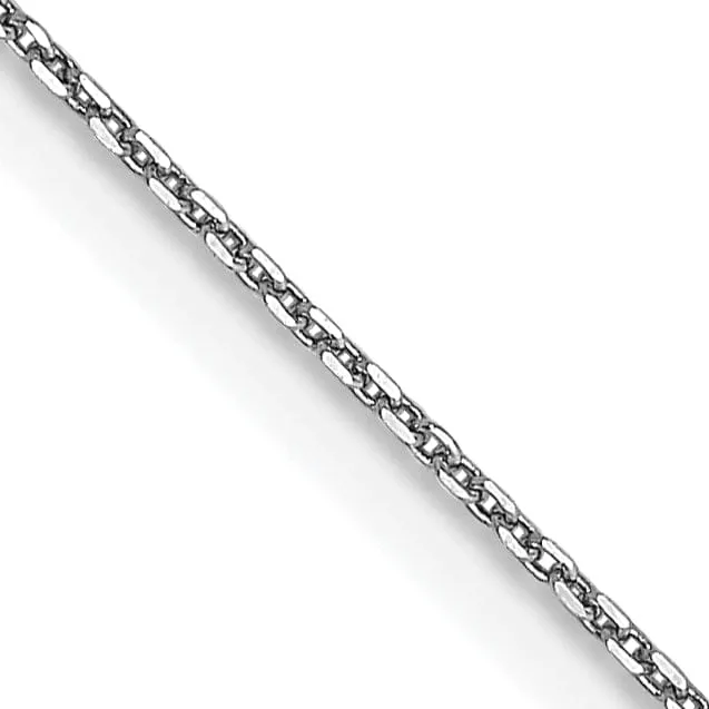 14k White Gold 0.65mm Round Link Cable Chain