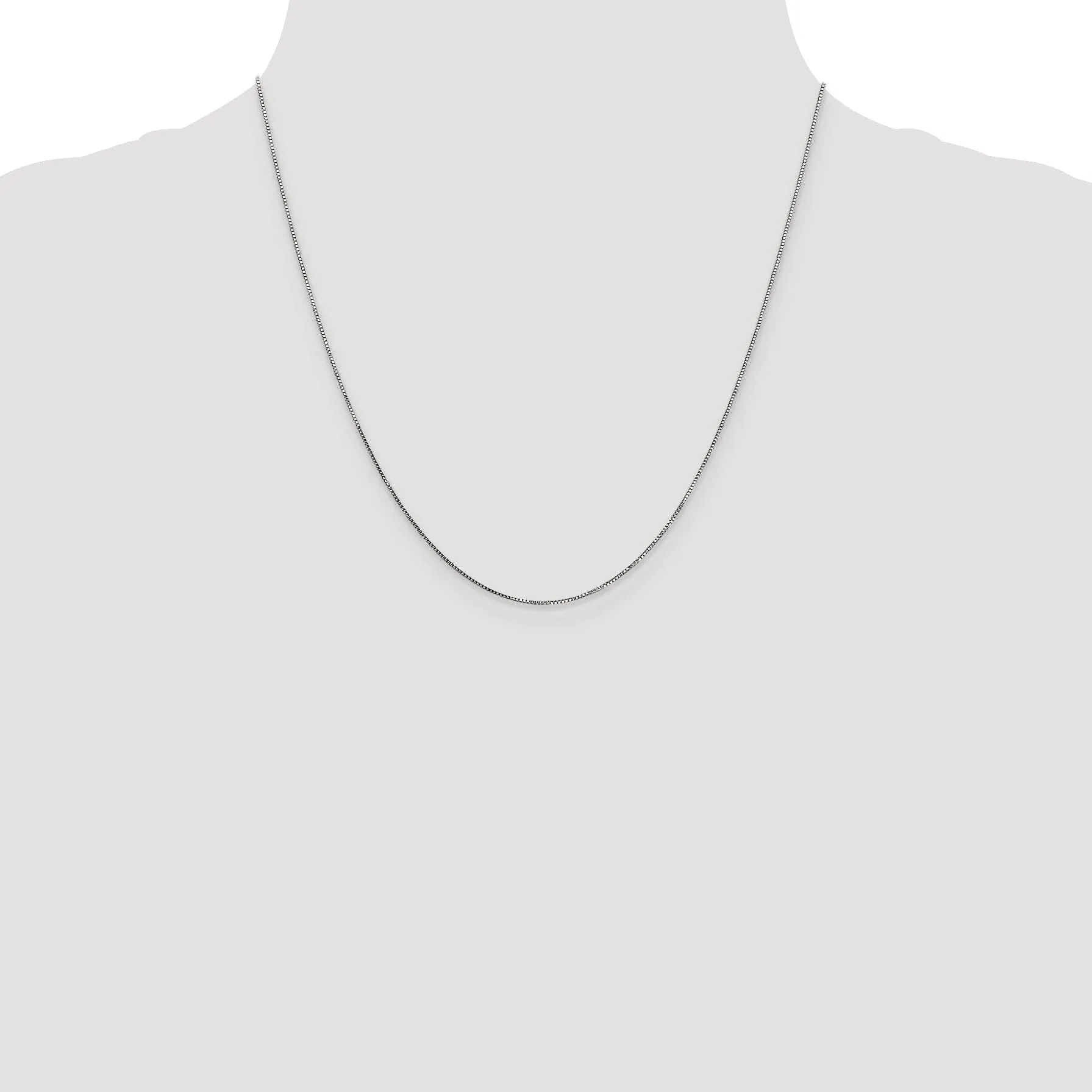 14k White Gold 0.70mm Polished Solid Box Chain