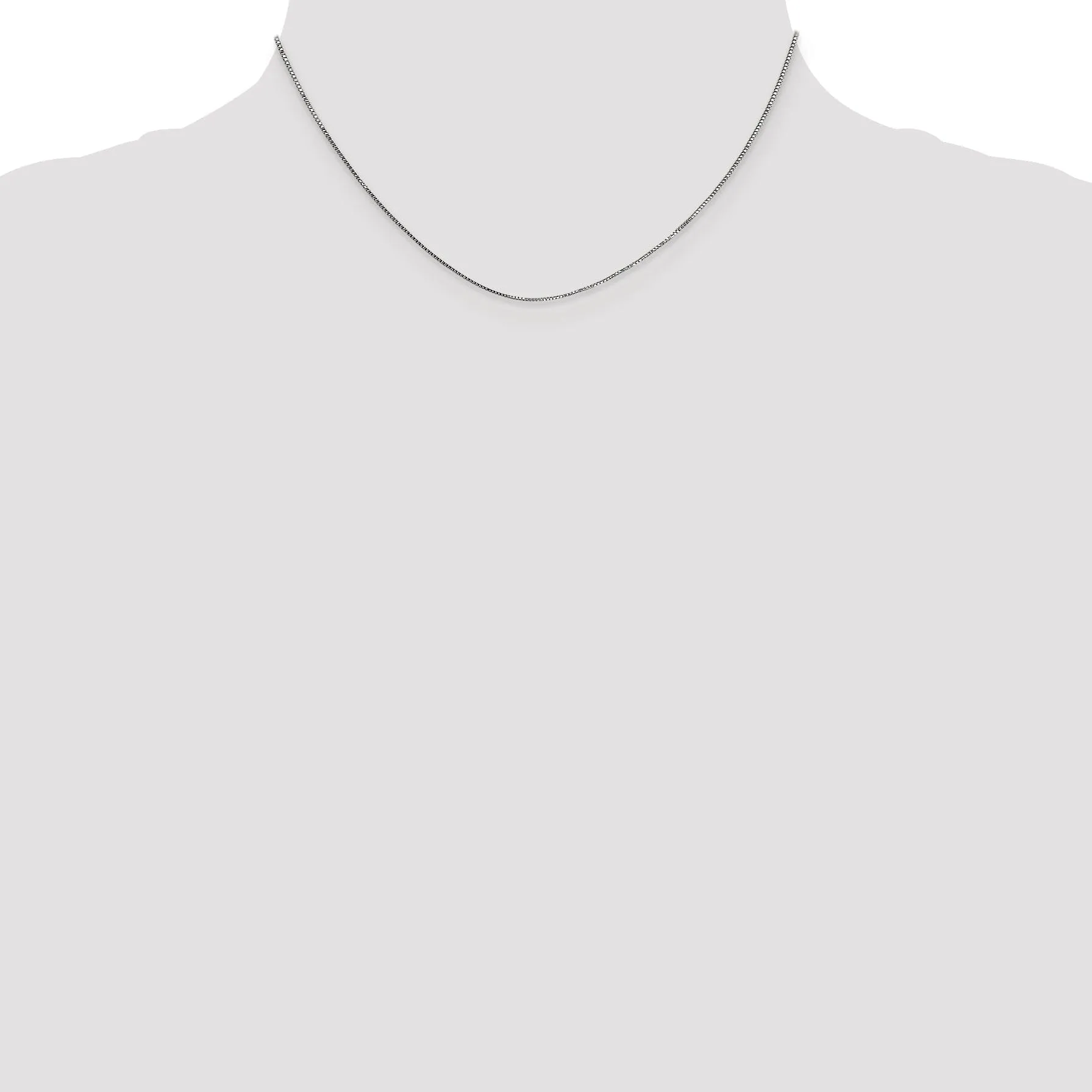 14k White Gold 0.70mm Polished Solid Box Chain