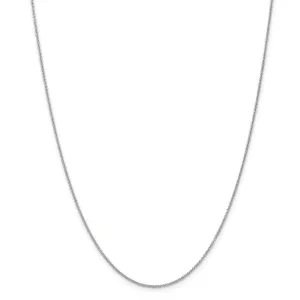 14k White Gold 0.70mm Round Link Cable Chain