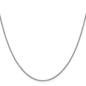 14k White Gold 0.90mm Polished Solid Box Chain