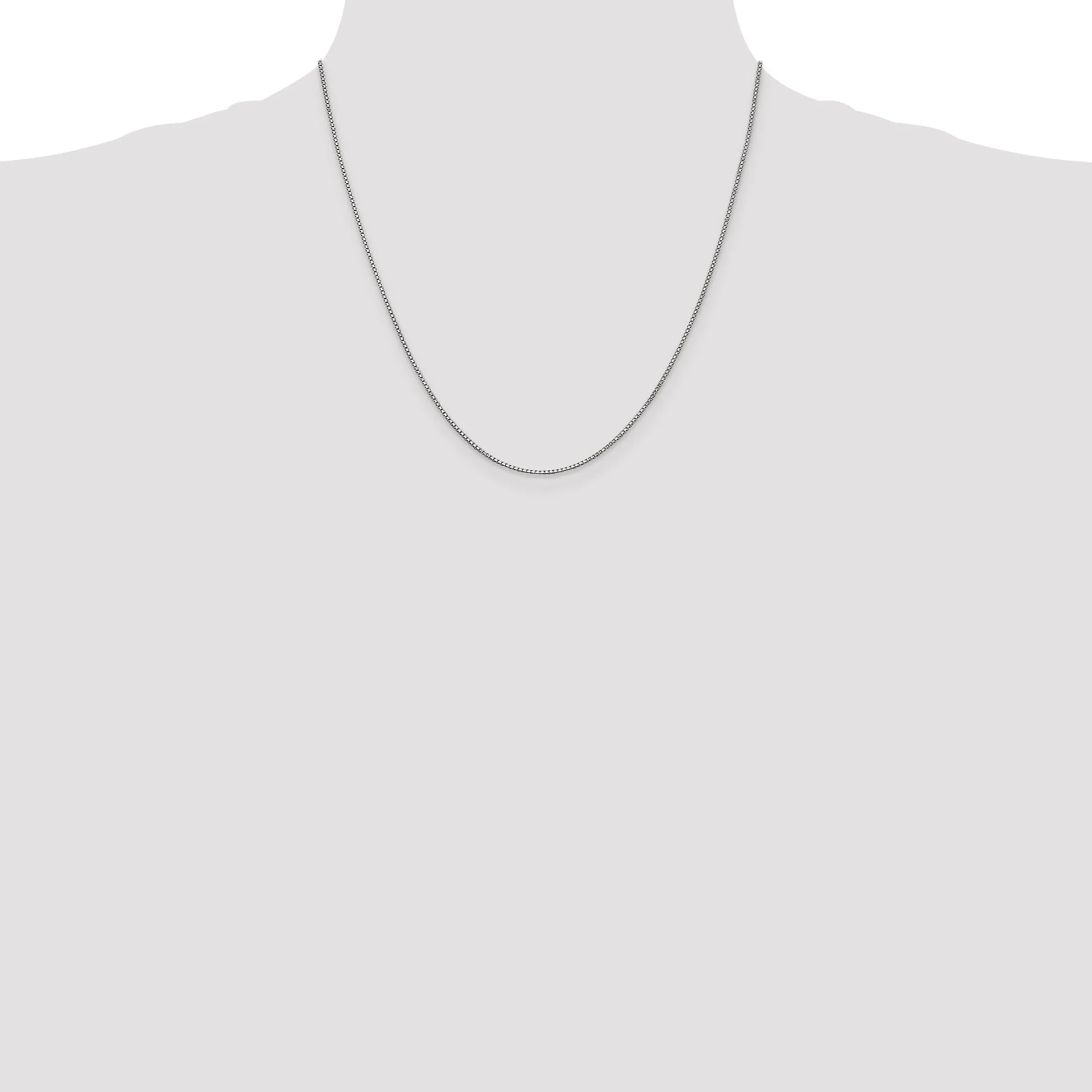 14K White Gold 1 mm Box Chain