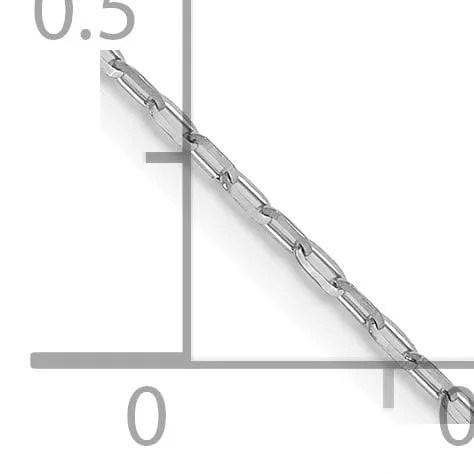 14K White Gold 1 mm D.C Open Cable Link Chain